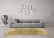 Machine Washable Abstract Brown Contemporary Rug in a Living Room,, wshcon1940brn