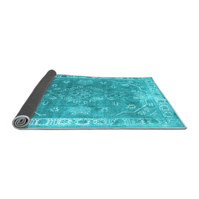 Sideview of Abstract Light Blue Contemporary Rug, con1940lblu