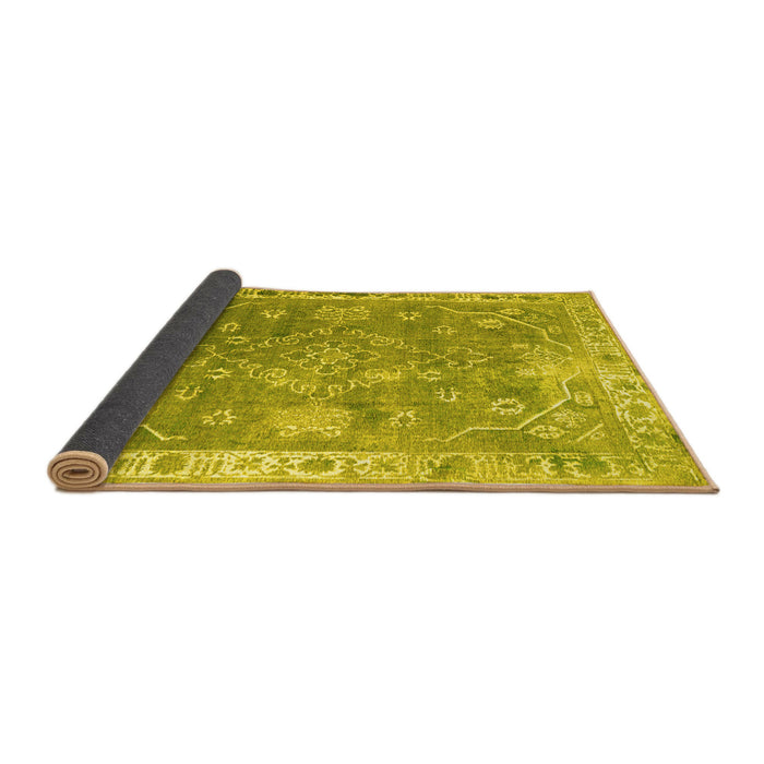 Sideview of Abstract Yellow Contemporary Rug, con1940yw
