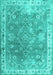 Machine Washable Abstract Turquoise Contemporary Area Rugs, wshcon1940turq