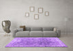 Machine Washable Abstract Purple Contemporary Area Rugs in a Living Room, wshcon1940pur