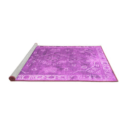 Sideview of Machine Washable Abstract Pink Contemporary Rug, wshcon1940pnk