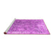 Sideview of Machine Washable Abstract Pink Contemporary Rug, wshcon1940pnk