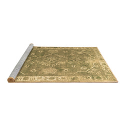 Sideview of Machine Washable Abstract Brown Contemporary Rug, wshcon1940brn