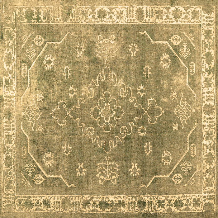 Square Abstract Brown Contemporary Rug, con1940brn