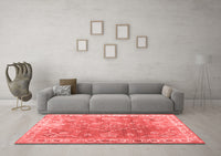 Machine Washable Abstract Red Contemporary Rug, wshcon1940red