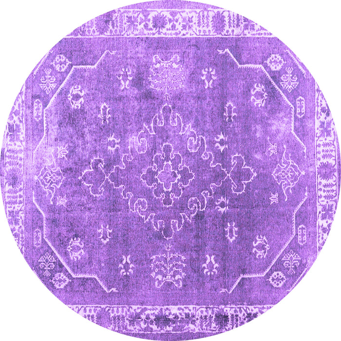 Round Machine Washable Abstract Purple Contemporary Area Rugs, wshcon1940pur
