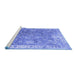 Sideview of Machine Washable Abstract Blue Contemporary Rug, wshcon1940blu