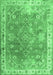 Machine Washable Abstract Emerald Green Contemporary Area Rugs, wshcon1940emgrn