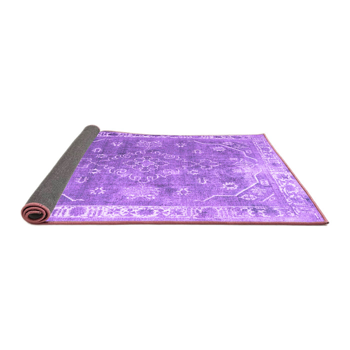 Sideview of Abstract Purple Contemporary Rug, con1940pur