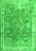 Serging Thickness of Machine Washable Abstract Green Contemporary Area Rugs, wshcon1940grn