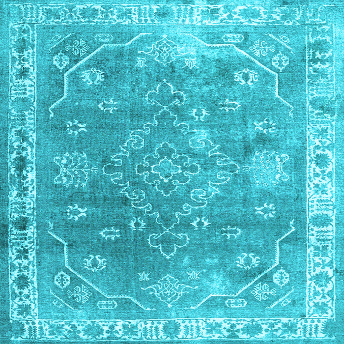 Square Abstract Light Blue Contemporary Rug, con1940lblu
