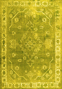 Abstract Yellow Contemporary Rug, con1940yw