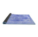 Sideview of Abstract Blue Contemporary Rug, con1941blu