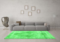 Machine Washable Abstract Green Contemporary Rug, wshcon1941grn