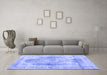 Machine Washable Abstract Blue Contemporary Rug in a Living Room, wshcon1941blu