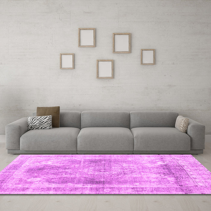 Machine Washable Abstract Pink Contemporary Rug in a Living Room, wshcon1941pnk