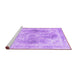 Sideview of Machine Washable Abstract Purple Contemporary Area Rugs, wshcon1941pur