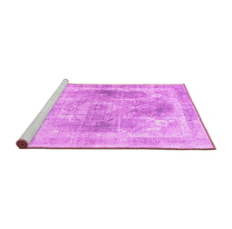 Sideview of Machine Washable Abstract Pink Contemporary Rug, wshcon1941pnk