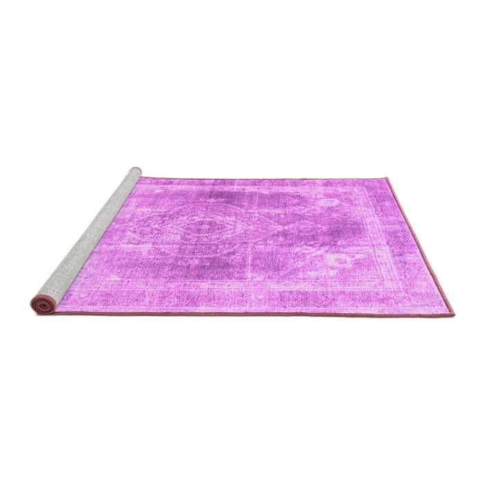 Sideview of Machine Washable Abstract Pink Contemporary Rug, wshcon1941pnk