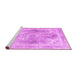 Sideview of Machine Washable Abstract Pink Contemporary Rug, wshcon1941pnk