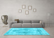 Machine Washable Abstract Light Blue Contemporary Rug in a Living Room, wshcon1941lblu