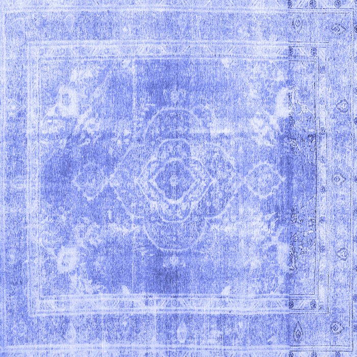 Square Abstract Blue Contemporary Rug, con1941blu