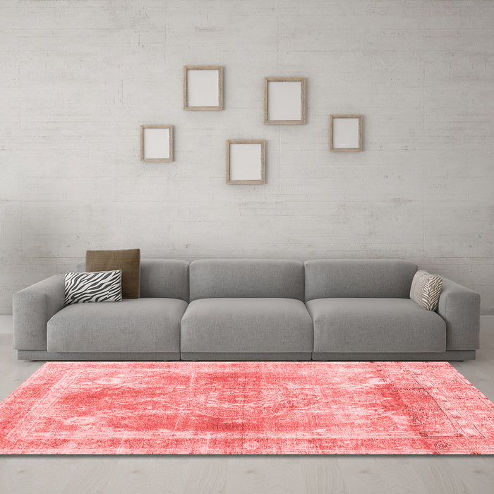 Contemporary Red Washable Rugs