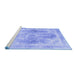 Sideview of Machine Washable Abstract Blue Contemporary Rug, wshcon1941blu