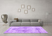 Machine Washable Abstract Purple Contemporary Area Rugs in a Living Room, wshcon1941pur