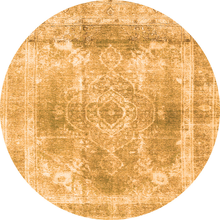 Square Abstract Orange Contemporary Rug, con1941org