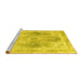 Sideview of Machine Washable Abstract Yellow Contemporary Rug, wshcon1941yw