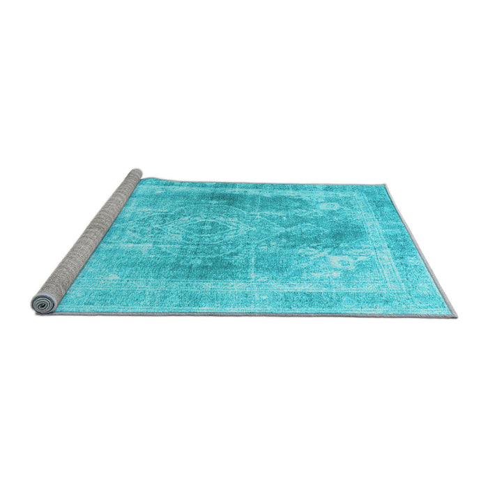 Sideview of Machine Washable Abstract Light Blue Contemporary Rug, wshcon1941lblu