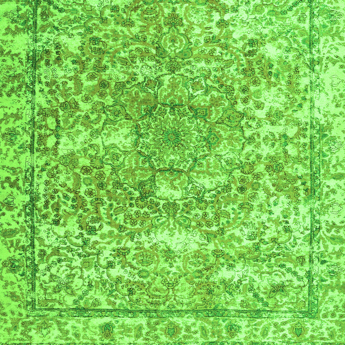 Serging Thickness of Abstract Green Contemporary Rug, con1942grn