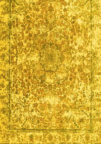 Abstract Yellow Contemporary Rug, con1942yw