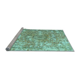 Sideview of Machine Washable Abstract Light Blue Contemporary Rug, wshcon1942lblu