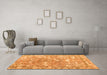 Machine Washable Abstract Orange Contemporary Area Rugs in a Living Room, wshcon1942org