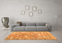 Machine Washable Abstract Orange Contemporary Rug, wshcon1942org