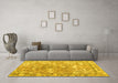 Machine Washable Abstract Yellow Contemporary Rug in a Living Room, wshcon1942yw