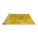 Sideview of Machine Washable Abstract Yellow Contemporary Rug, wshcon1942yw