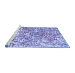 Sideview of Machine Washable Abstract Blue Contemporary Rug, wshcon1942blu