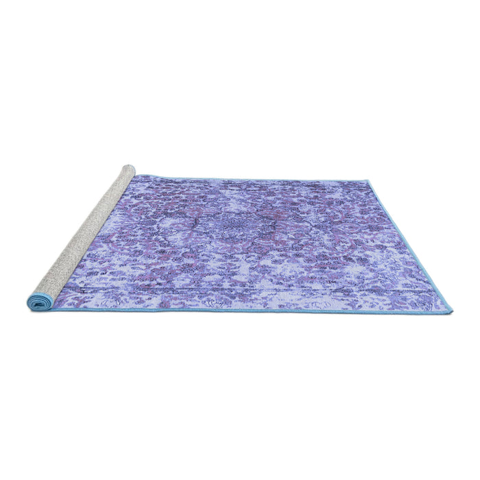 Sideview of Machine Washable Abstract Blue Contemporary Rug, wshcon1942blu