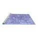 Sideview of Machine Washable Abstract Blue Contemporary Rug, wshcon1942blu