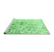 Sideview of Machine Washable Abstract Emerald Green Contemporary Area Rugs, wshcon1943emgrn