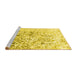 Sideview of Machine Washable Abstract Yellow Contemporary Rug, wshcon1943yw