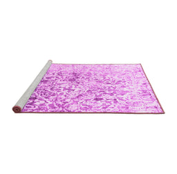 Sideview of Machine Washable Abstract Pink Contemporary Rug, wshcon1943pnk