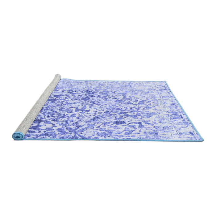Sideview of Machine Washable Abstract Blue Contemporary Rug, wshcon1943blu
