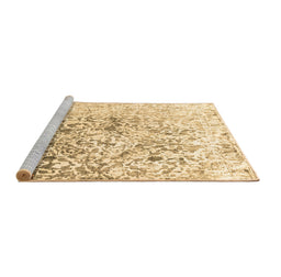 Sideview of Machine Washable Abstract Brown Contemporary Rug, wshcon1943brn