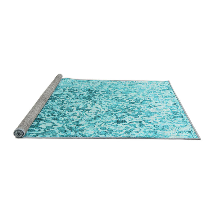 Sideview of Machine Washable Abstract Light Blue Contemporary Rug, wshcon1943lblu