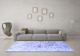 Machine Washable Abstract Blue Contemporary Rug in a Living Room, wshcon1943blu